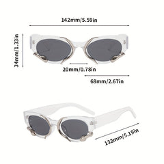 Y2K Snake Sunglasses Oval Shades UV400