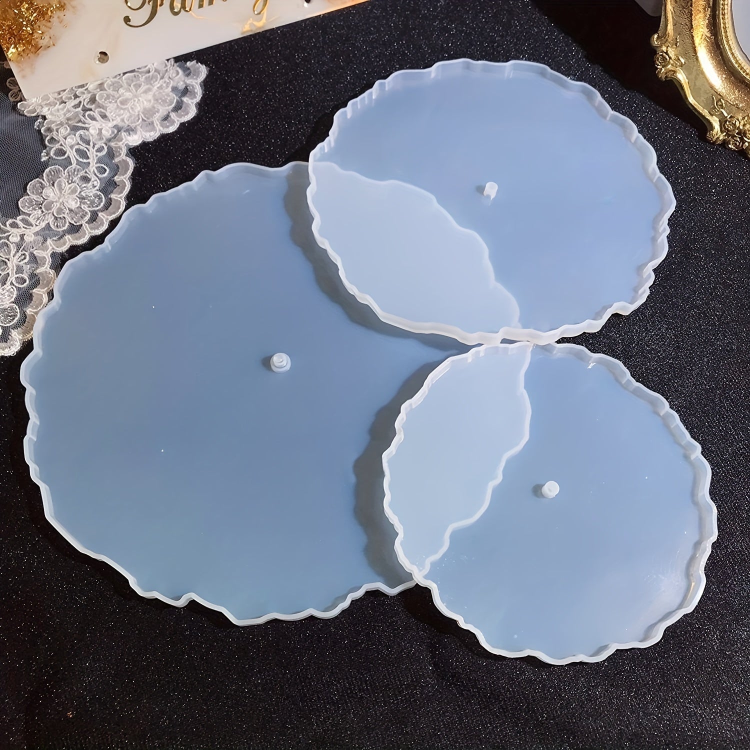 Resin Silica Gel Casting Mold for 3-Layer Cupcake Macaroon Display Rack