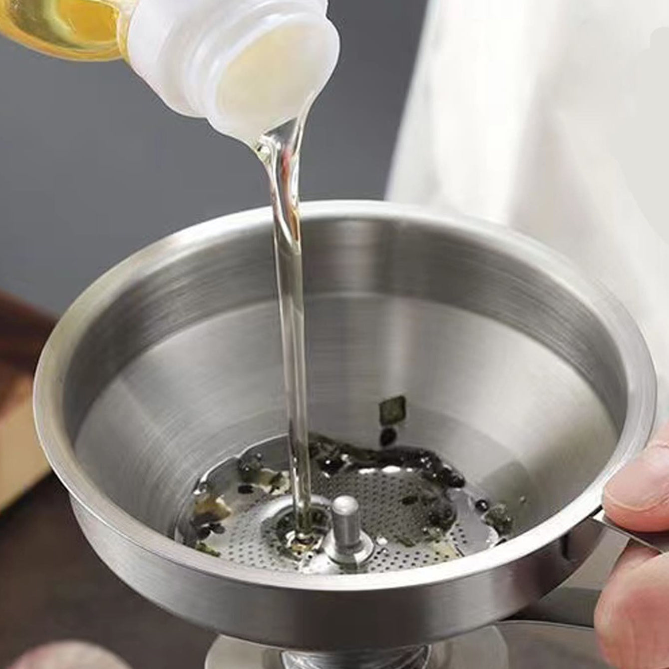 Stainless Steel Funnel with Filter for Easy Pouring and Cleaning