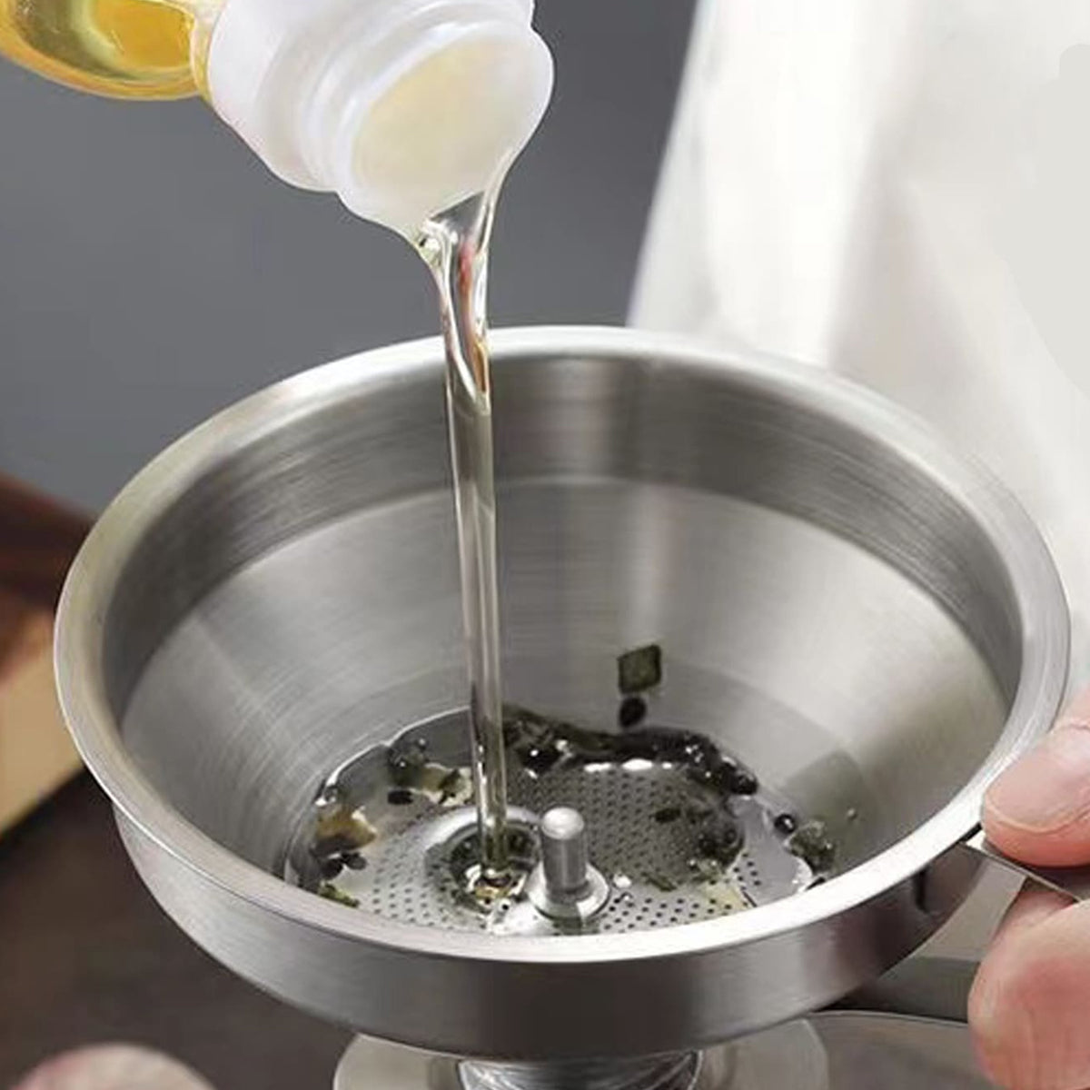 Stainless Steel Funnel with Filter for Easy Pouring and Cleaning