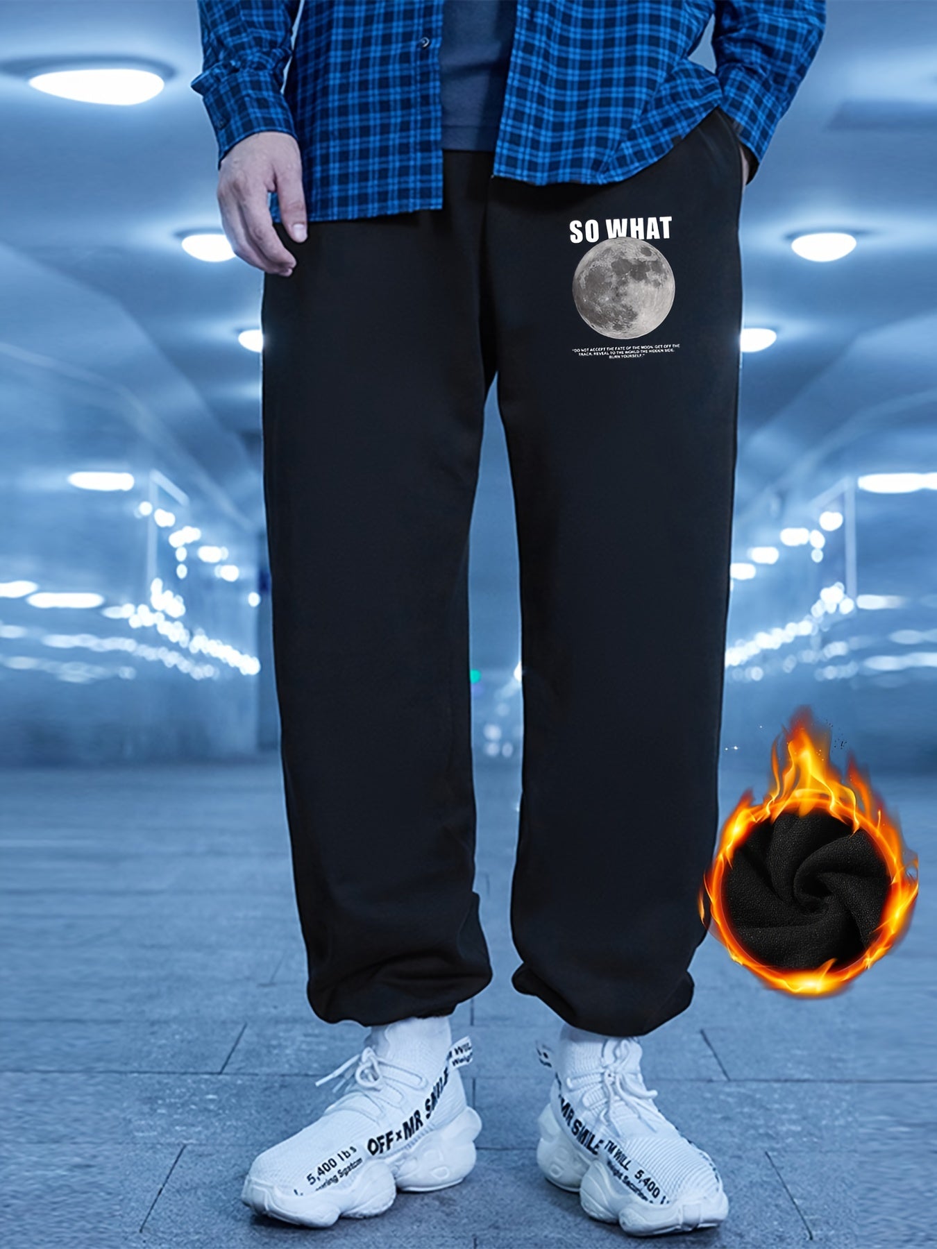 Men's Graphic Jogger Sweatpants, Warm & Loose Fit