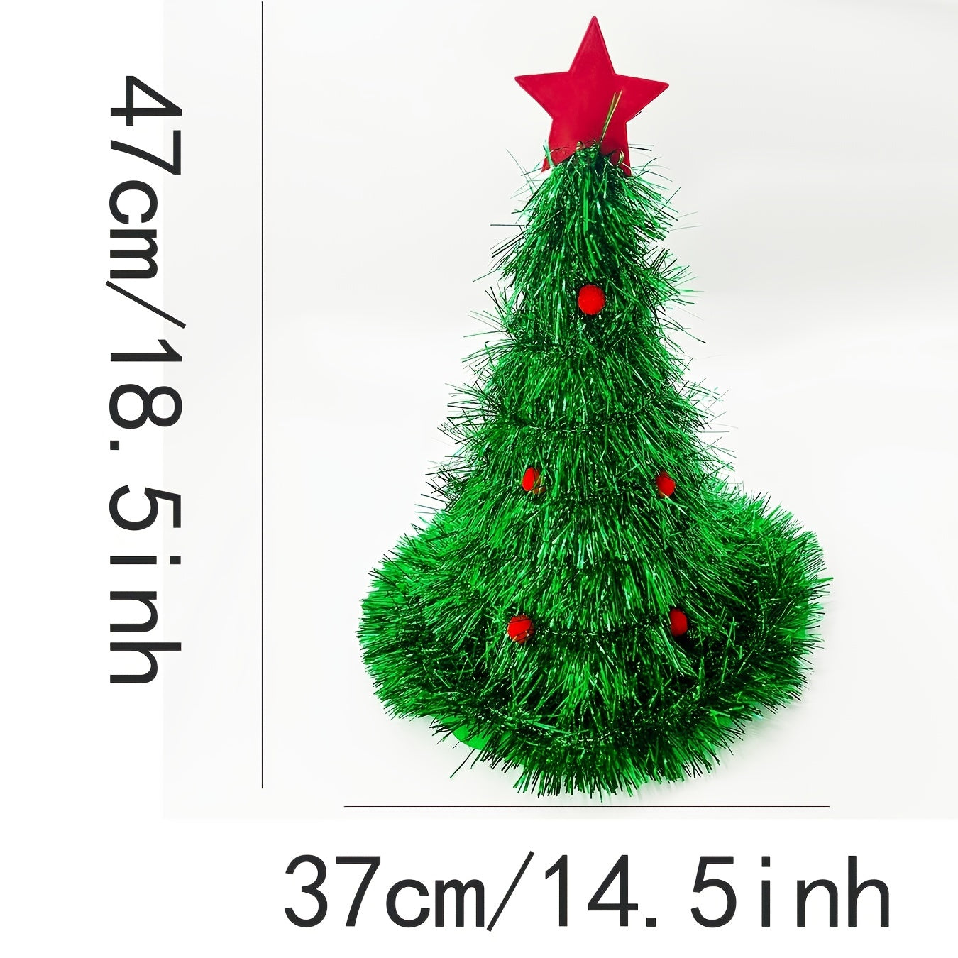 Green Christmas Hat Tree Shaped Headdress Costume