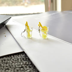 Luminous Fruit Cup Earrings Beverage Bottle Milk Tea Cookie Dice Earrings