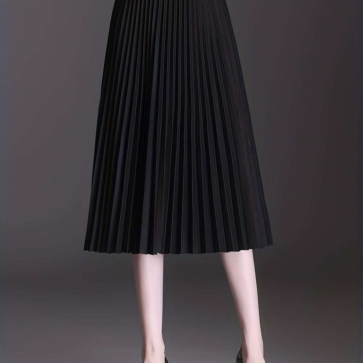High Waist Pleated Skirts Midi Women's Clothing