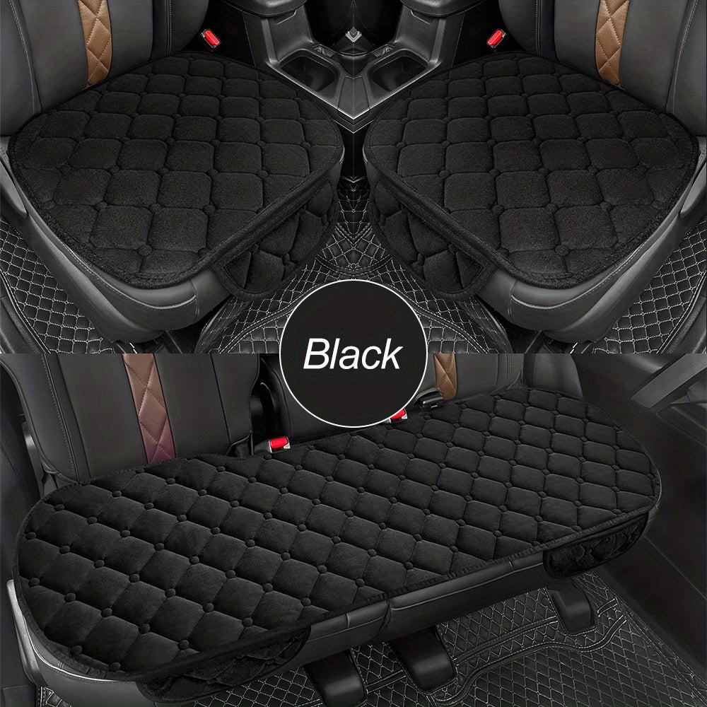 3pcs Universal Car Seat Cover Plush Breathable Warm Cushion
