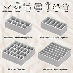 4pcs Closet Underwear Organizer Drawer Divider for Home & Outdoor Storage