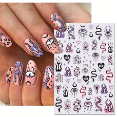 Evil Eye Nail Art Stickers Decals 3D Self Adhesive Witch Nail Decals