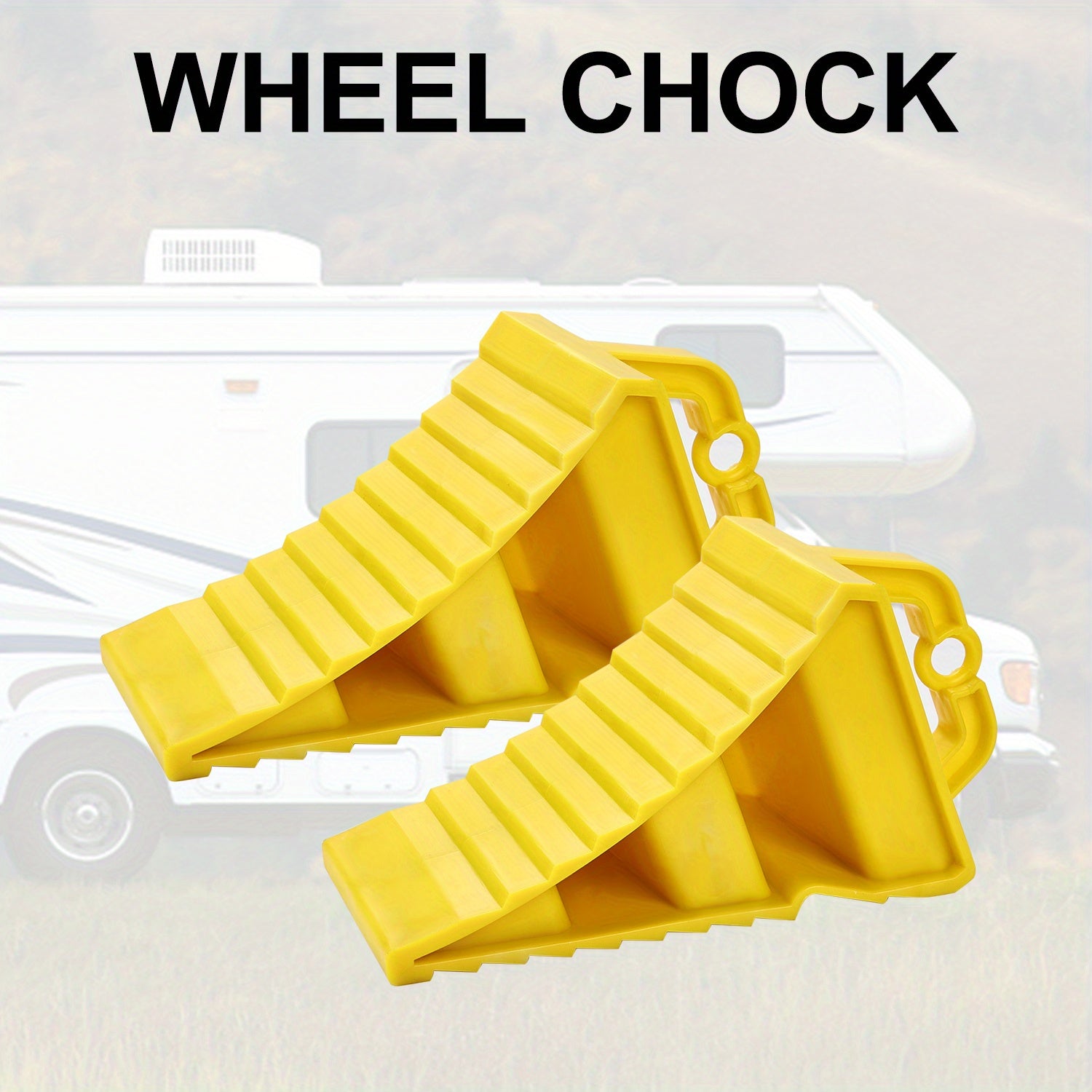 Wheel Chock With Handle Quick Grip Ribbed Chock Block