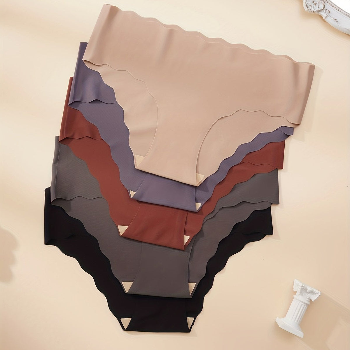 5 Seamless Solid Briefs Comfy & Breathable Panties Women's Lingerie
