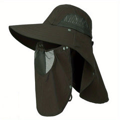 Men's Summer Wide Brim Face Covering Cape Hat
