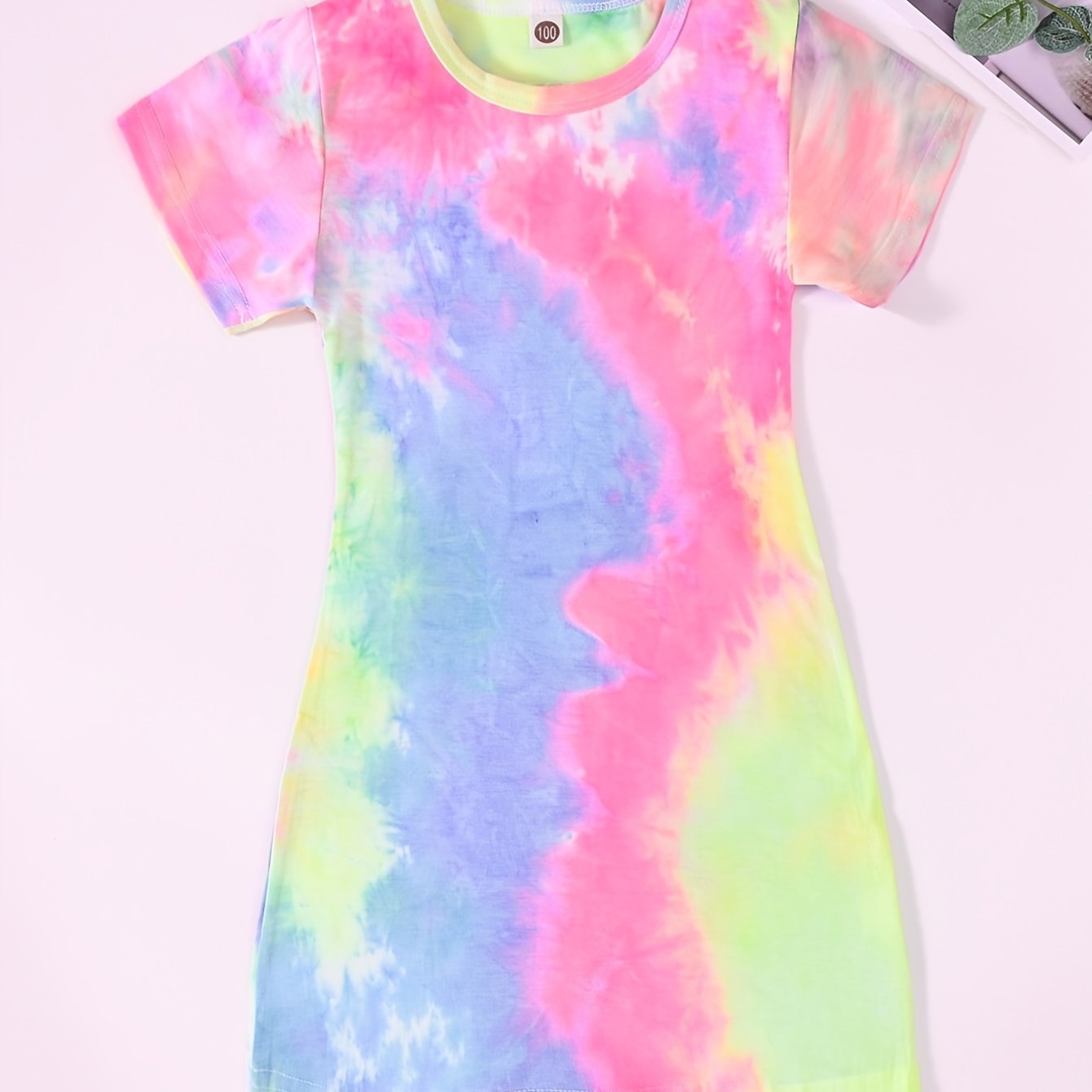Colorful Tie Dye Print Slim Fit Dress for Summer Party