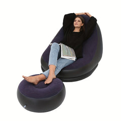 Portable Air Lazy Sofa Inflatable Lounger Air Couch With Footrest