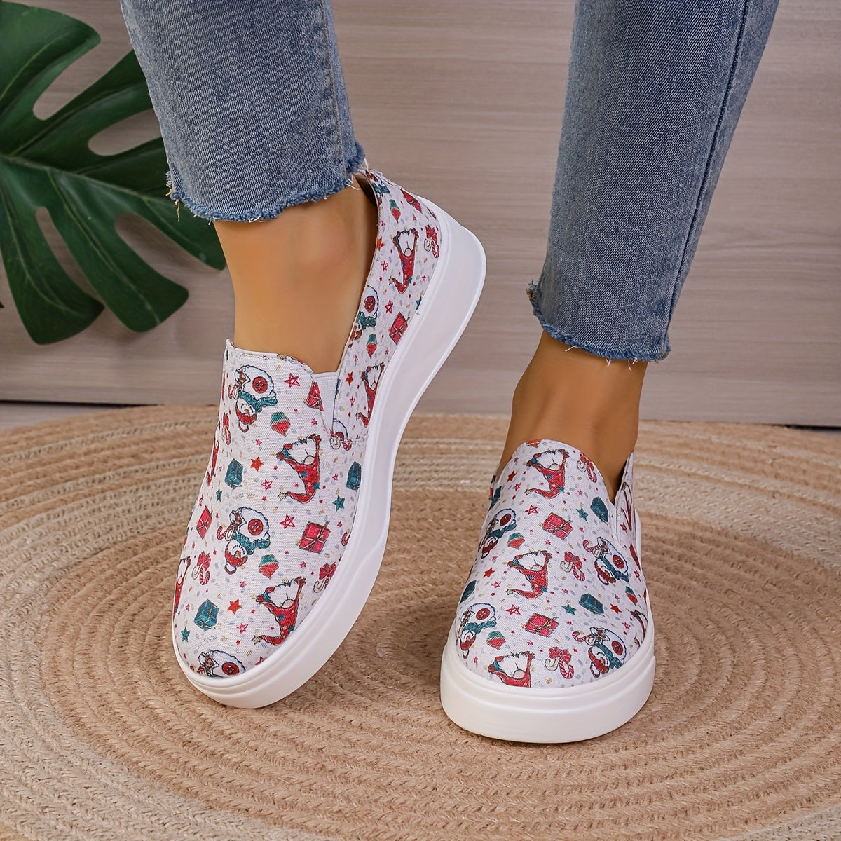 Halloween Skeleton Print Horror Lightweight Canvas Sneakers