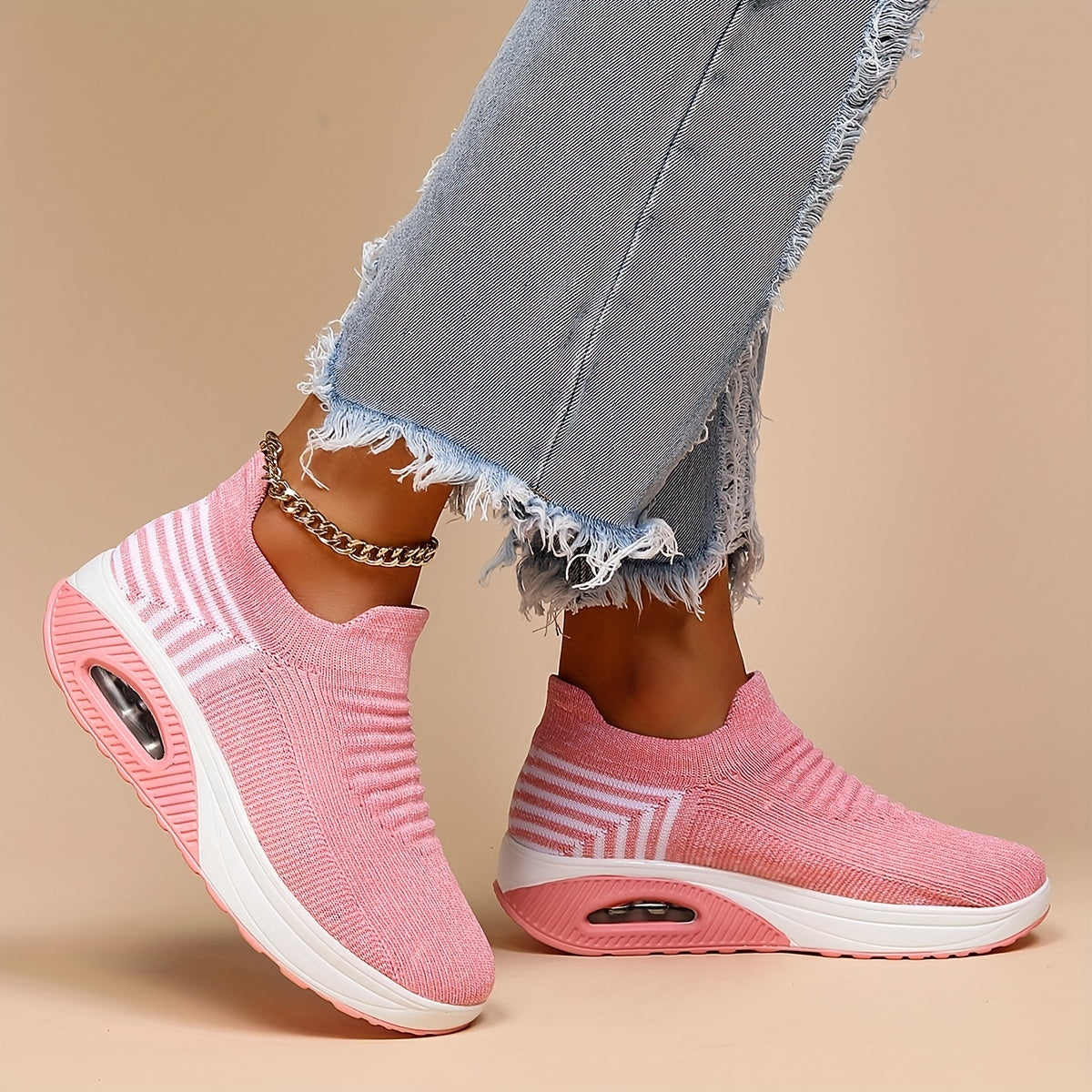 Women's Lightweight Air Cushion Running Shoes Breathable Outdoor Sneakers