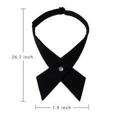Solid Cross Tie Adjustable Bow Tie Girls Tie Women Accessories