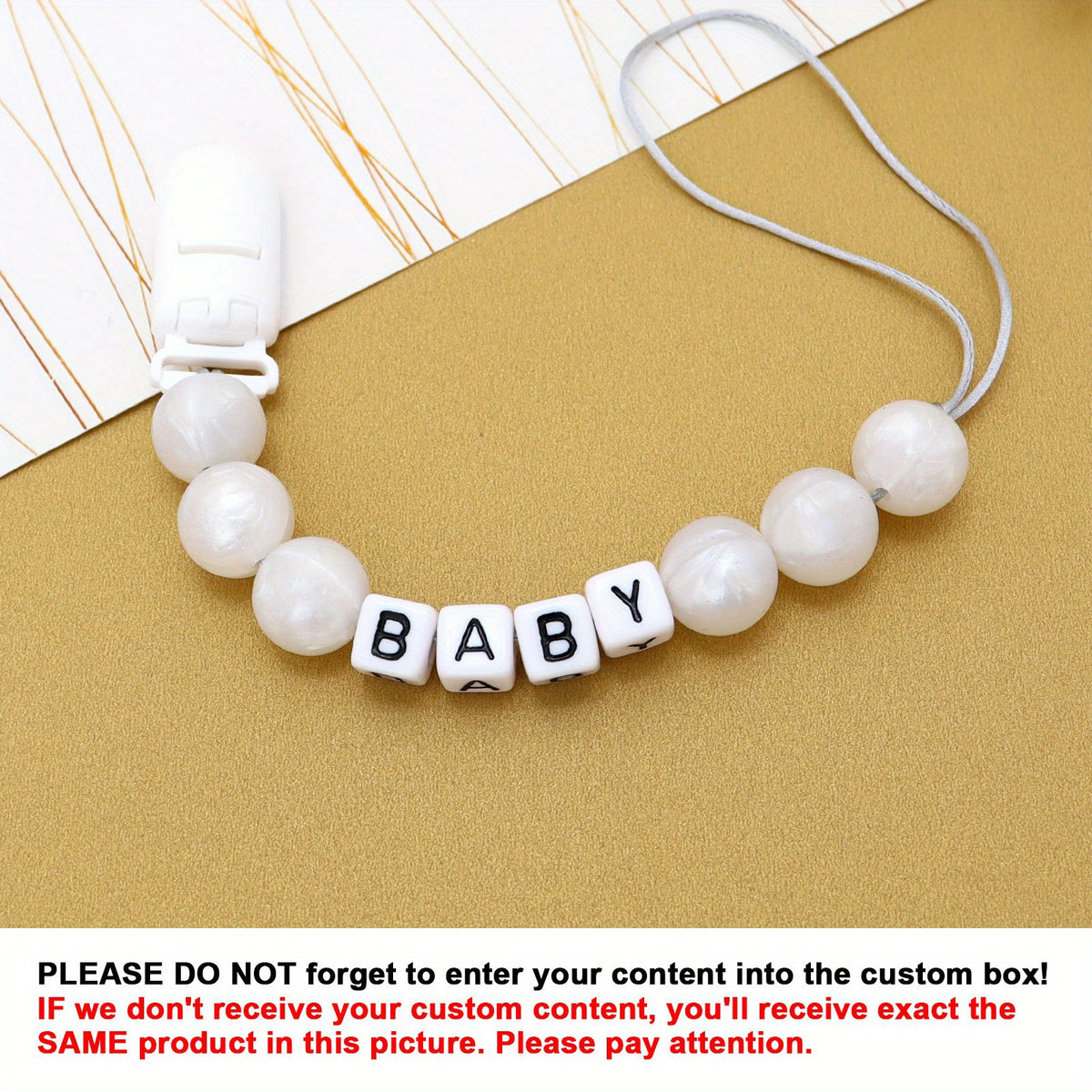 Customized Pacifier Chain For Baby Baby Stuff Accessories With Unique Item