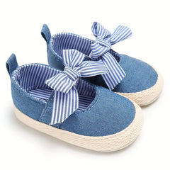 Bowknot Sneakers For Baby Girls Lightweight Non slip Walking Shoes