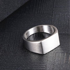 Vintage Stainless Steel Square Ring for Men
