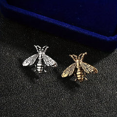 Bee Brooch Collar Pin Buckle Alloy Button Couple Shirt Suit Accessory Silver