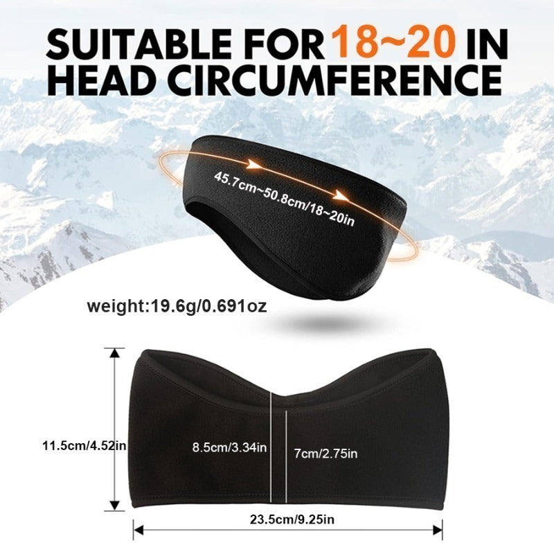 2pcs Heavy Duty Polar Fleece Earmuffs for Men & Women Winter Ear Warmers