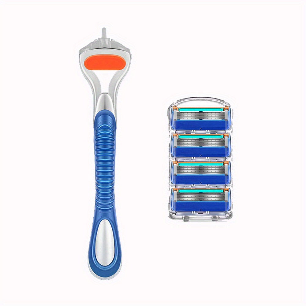 Men's Anti-Slip Disposable Razor Handle with Replacement Holder