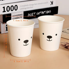 50pcs Disposable Paper Cups 250ml Household Water Coffee Tea Cup