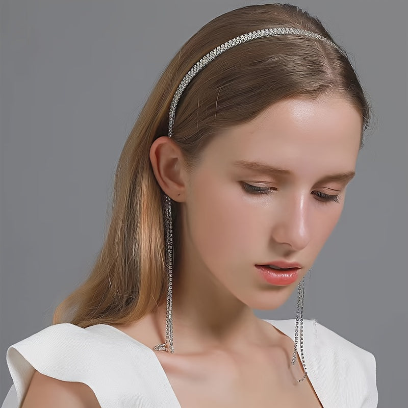 Copper Rhinestone Headband for Bridal Wedding Hair