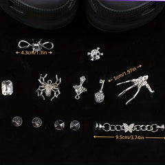 Dark Punk Hole Shoe Accessories Rhinestone Spider Shoe Flower Accessories