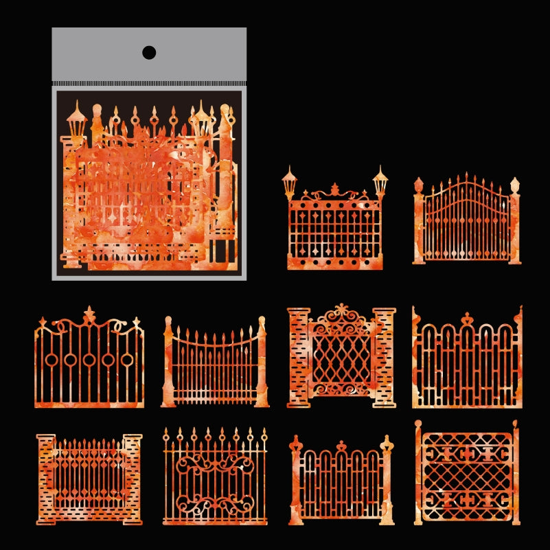 10pcs pack Hollow Bronzing Retro Material Decoration