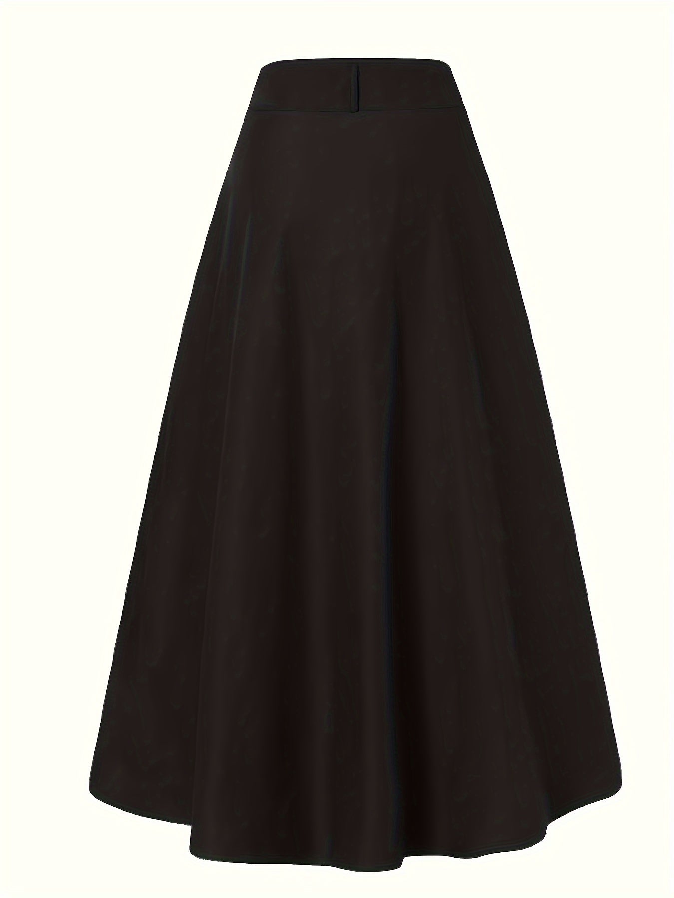  Button Detail High Rise Maxi Skirt with Pockets
