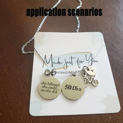 Weight Loss Engraved Stainless Steel Charm Fitness Charms