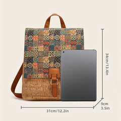 Vintage Flower Pattern Outdoor Backpack, Large Capacity