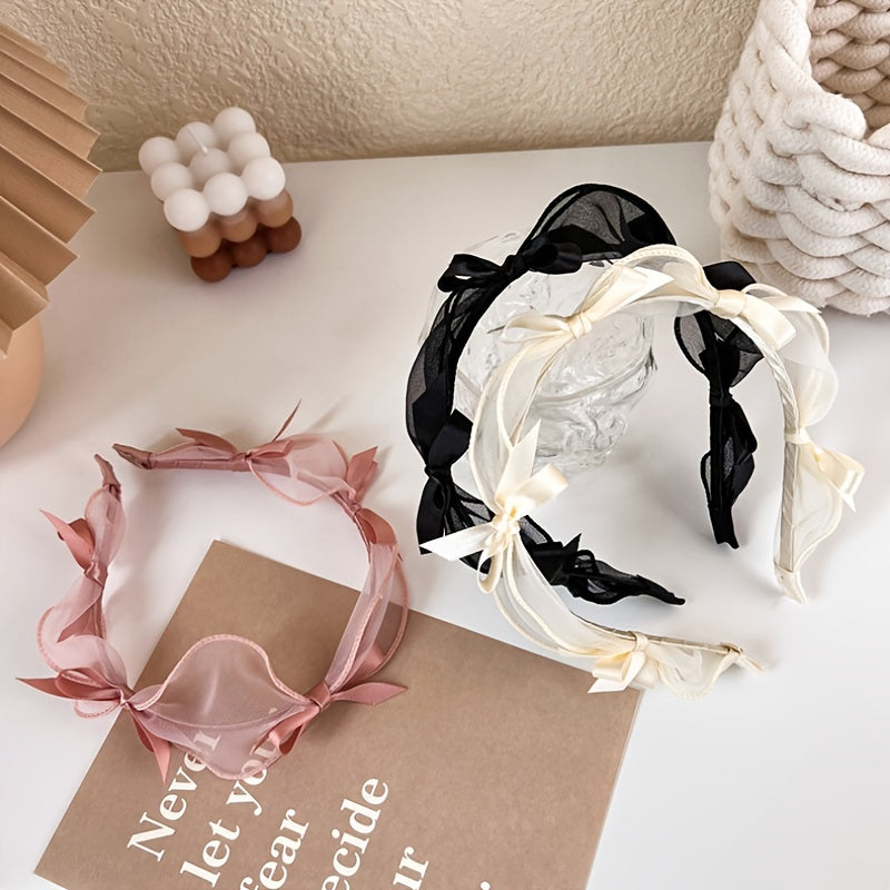 Bowknot Lace Hair Hoop Headband Thin Edge Hair Accessories