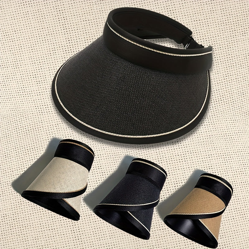Foldable Sun Visor Sun Hat Solid UV Protection Visors Sunscreen Travel Beach Hat