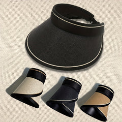 Foldable Sun Visor Sun Hat Solid UV Protection Visors Sunscreen Travel Beach Hat