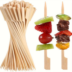 Bamboo Skewers 200 PCS for Appetizers Cocktail Picks Fruit Kababs