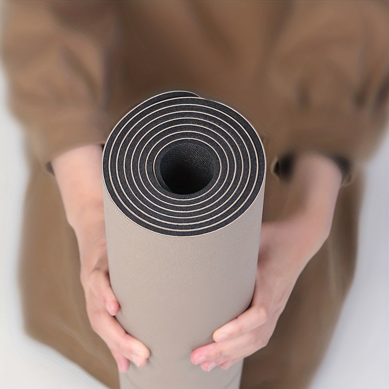Frosted PU Leather Rubber Yoga Mat Durable Eco friendly Mute Cushion