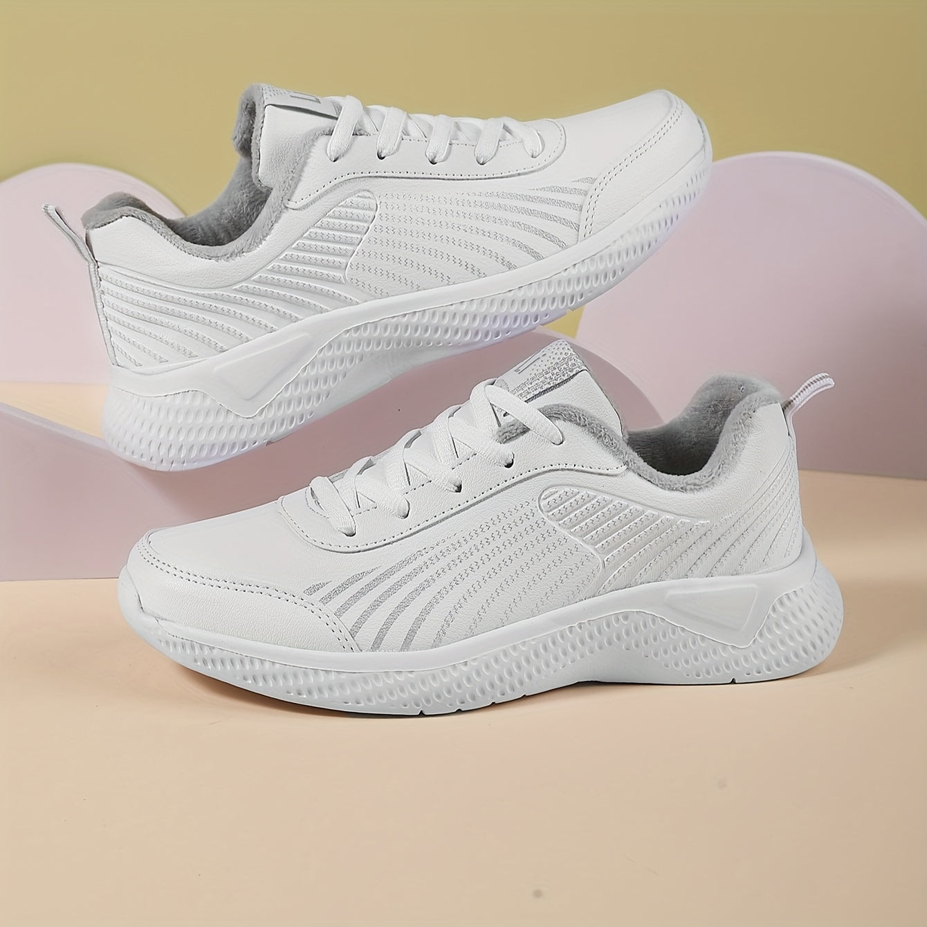 Women's Plush Lined Thermal Furry Running Shoes Casual Winter Sneakers