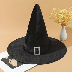 Velvet Witch Hat Wizard Hat for Halloween Cosplay Party