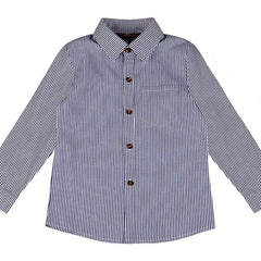 Boys Formal Top Shirt Long Sleeve Lapel Solid Color