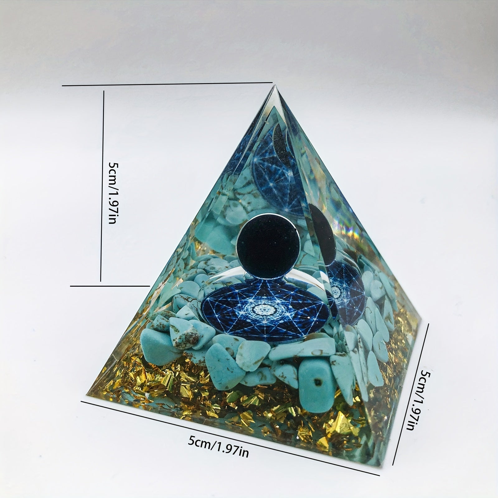 Orgone Pyramid For Positive Energy w/ Protection & Crystals Energy Generator