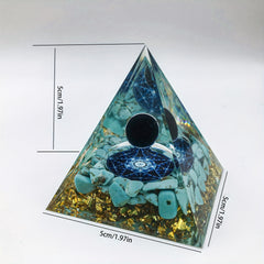 Orgone Pyramid For Positive Energy w/ Protection & Crystals Energy Generator