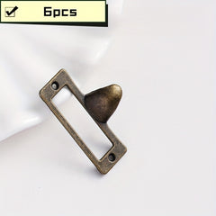 6pcs Antique Brass Metal Label Handle for Cabinet Furniture