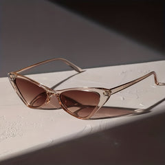Men's Cat Eye Shape Sunglasses Retro Small Frame Glasses With Glasses Box