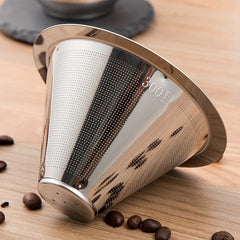 1pc Stainless Steel Filter Mesh Coffee Dipper Cone Stainless Steel Coffee Filter