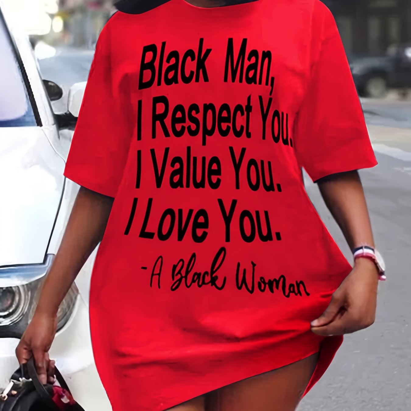  Short Sleeve Slogan Tee Dress