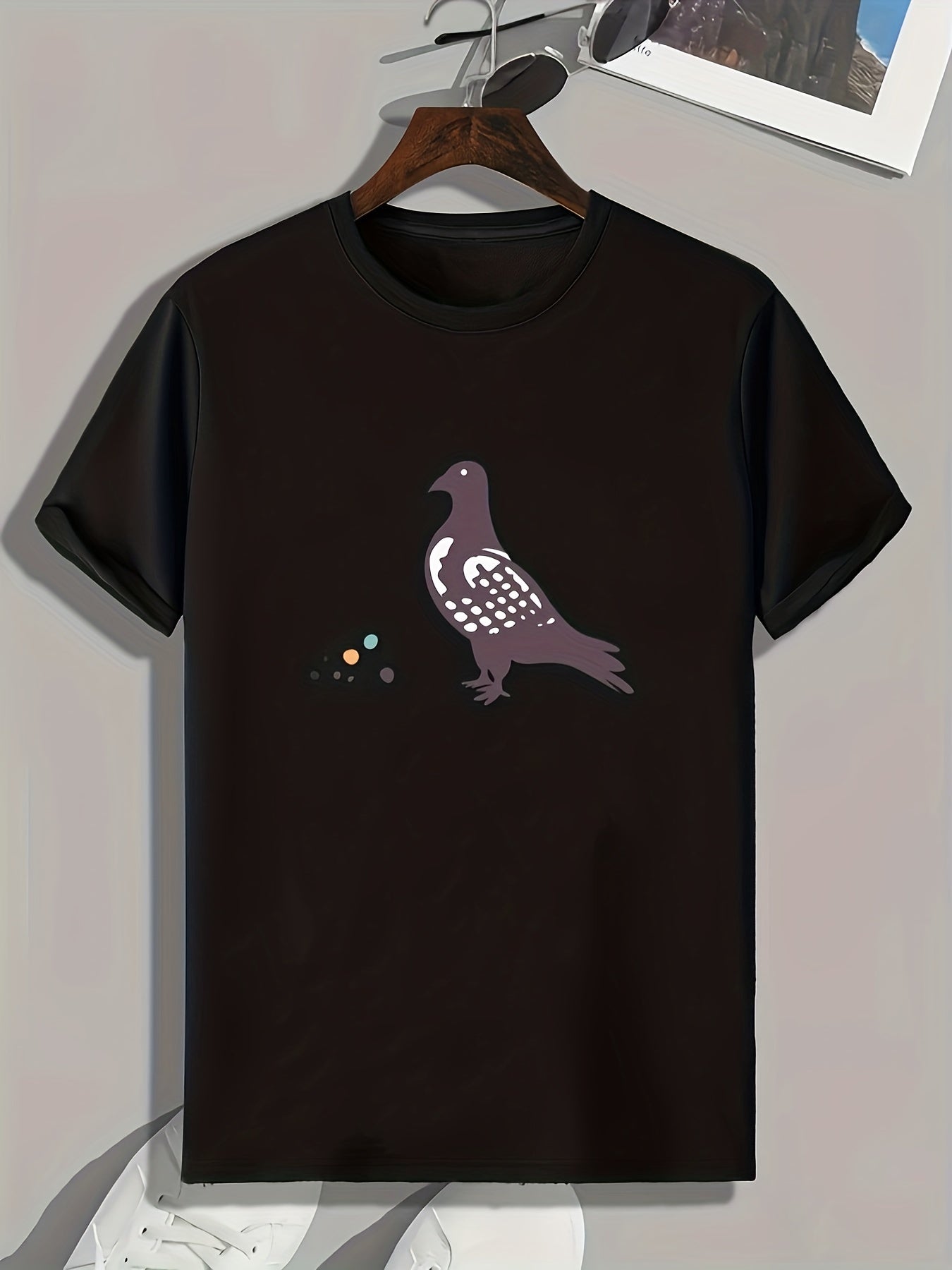 Bird Print Men's Graphic T-shirt for Summer