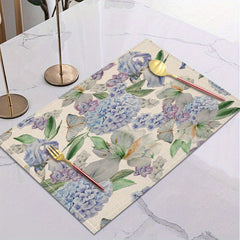 Bohemian Linen Placemat Hydrangea Pattern Table Mat