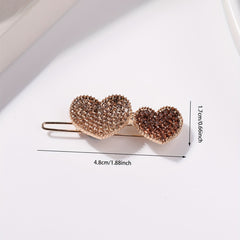 Rhinestone Heart Hair Clip Side Clip Hair Accessories