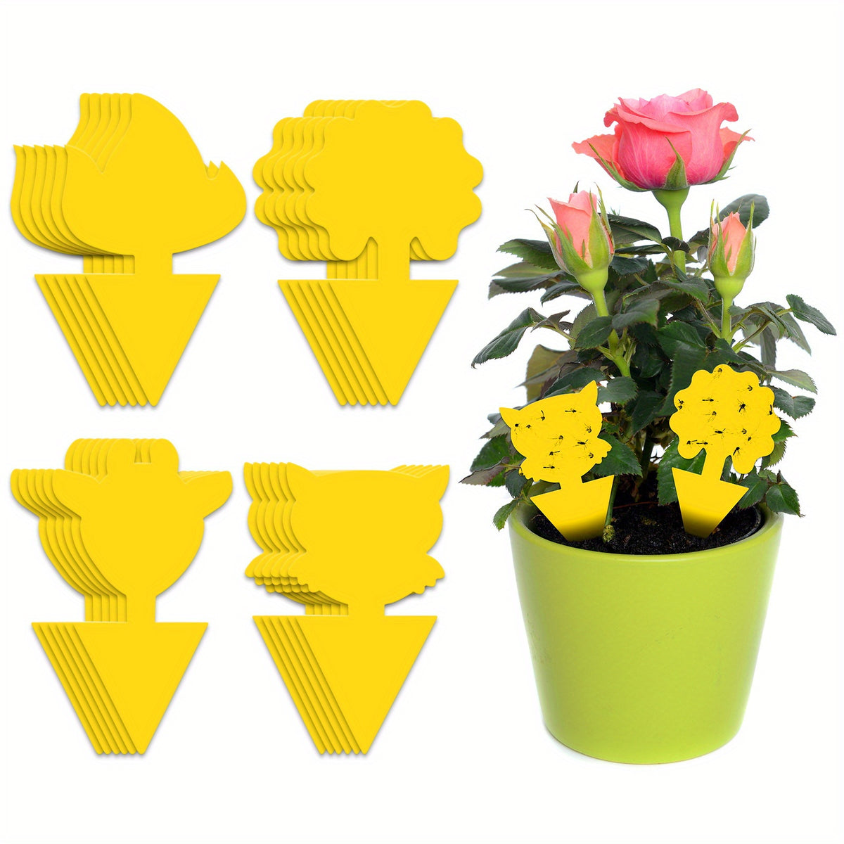 24pcs Yellow Fly Catchers Adhesive Trap for Fruit Flies